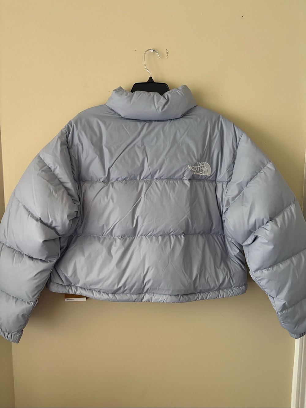 The North Face 700 Pale Blue Cropped Relaxed Fit Women’s Puffer Jacket SZ.XL NEW - Picture 5 of 16